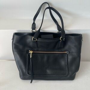 Cole Haan Black Leather Large Tote Bag